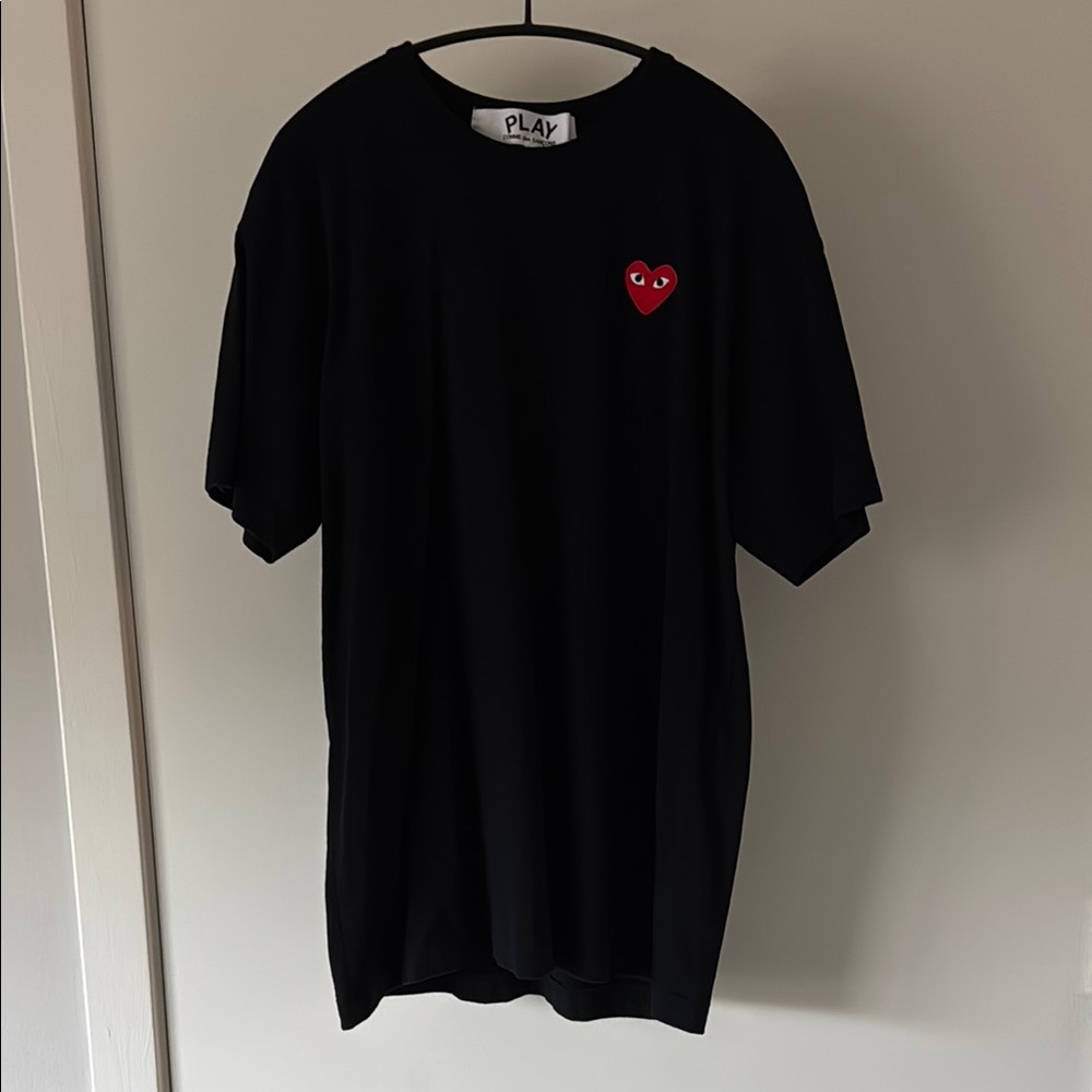 Comme des Garcons PLAY Black Tee with Red Heart